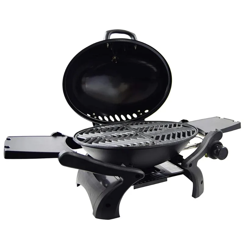

Outdoor BBQ Grills Camping Barbecue Grilling Tabletop Design with Cast Iron Cooking Grid Portable