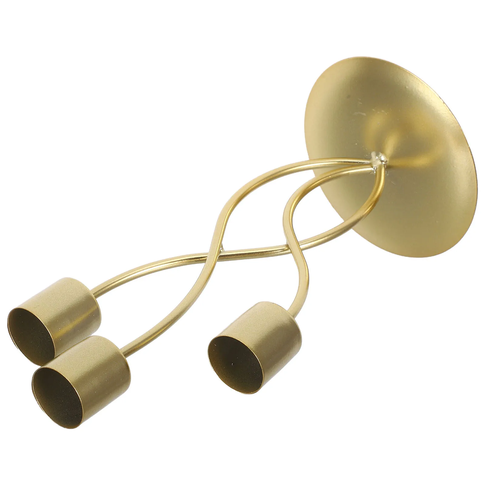 

Three Arm Candelabra Iron Metal Gold Finish Holder for Dining Table Centerpiece Wedding Decor Vintage Modern Farmhouse