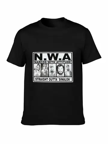Hot Sale Fashion NWA  With Attitude T-Shirt Chapo Cartel Tee Straight Outta Sinaloa Men T shirt