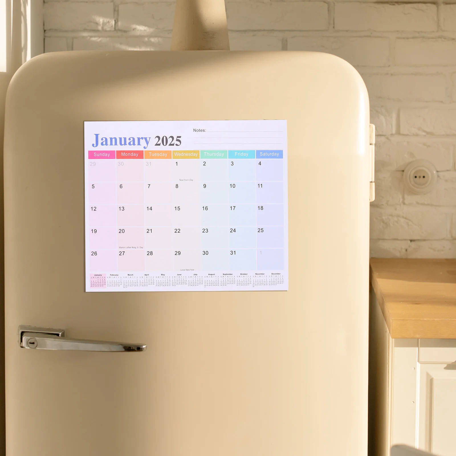 

2025.1-2026.6 Magnetic Fridge Calendar 18-Month Wall Calendar Daily Planner Refrigerator Magnet Weekly Planner Monthly Calendar