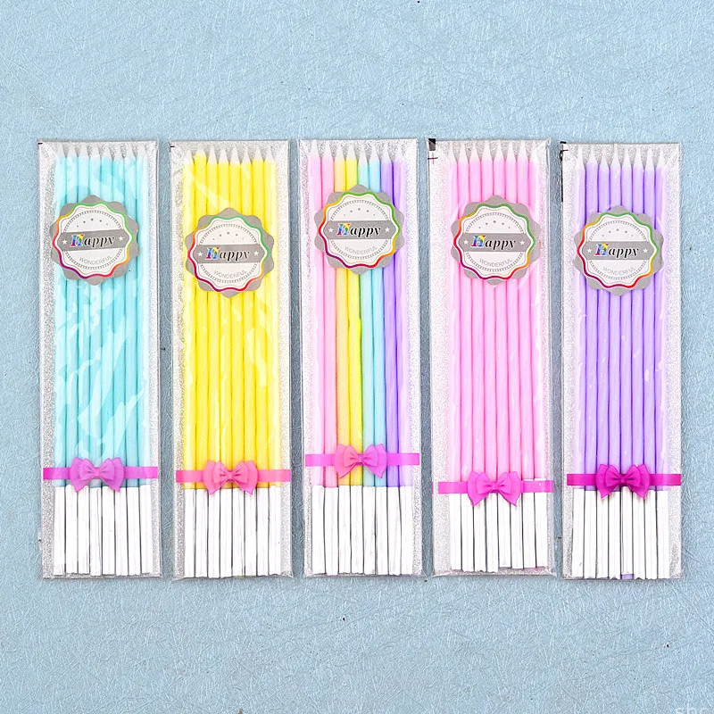 8 PCS Long Pencil Birthday Cake Candle Wedding Wax Cupcake Candle Home Decoration Supplies