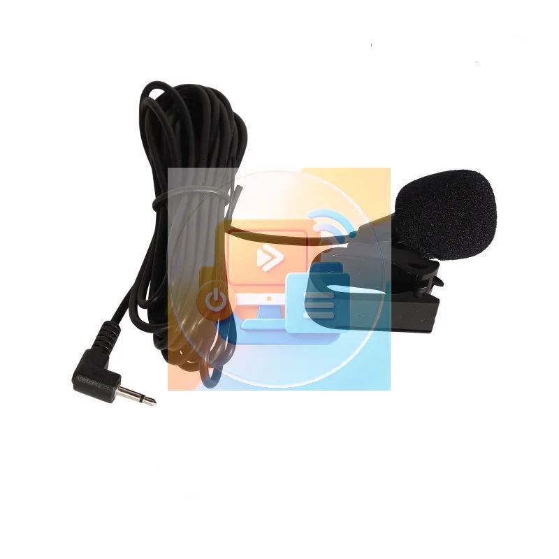 3.5mm Clip-on Car Microphone, Wired External Stereo Mini Mic Replacement for Auto DVD Radio Head Unit