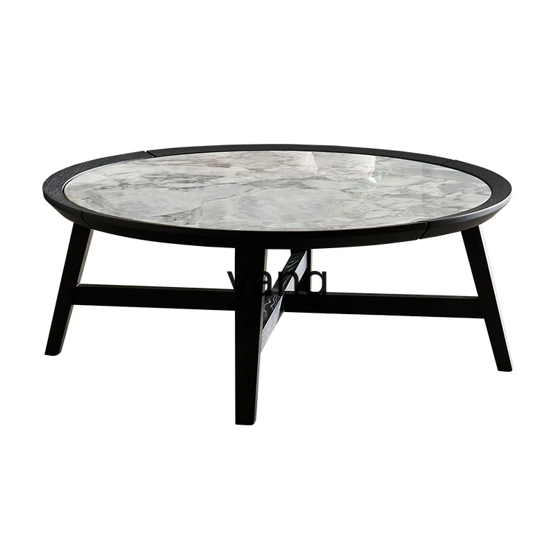 CX  Italian light luxury marble coffee table round modern minimalist creative TV cabinet combination