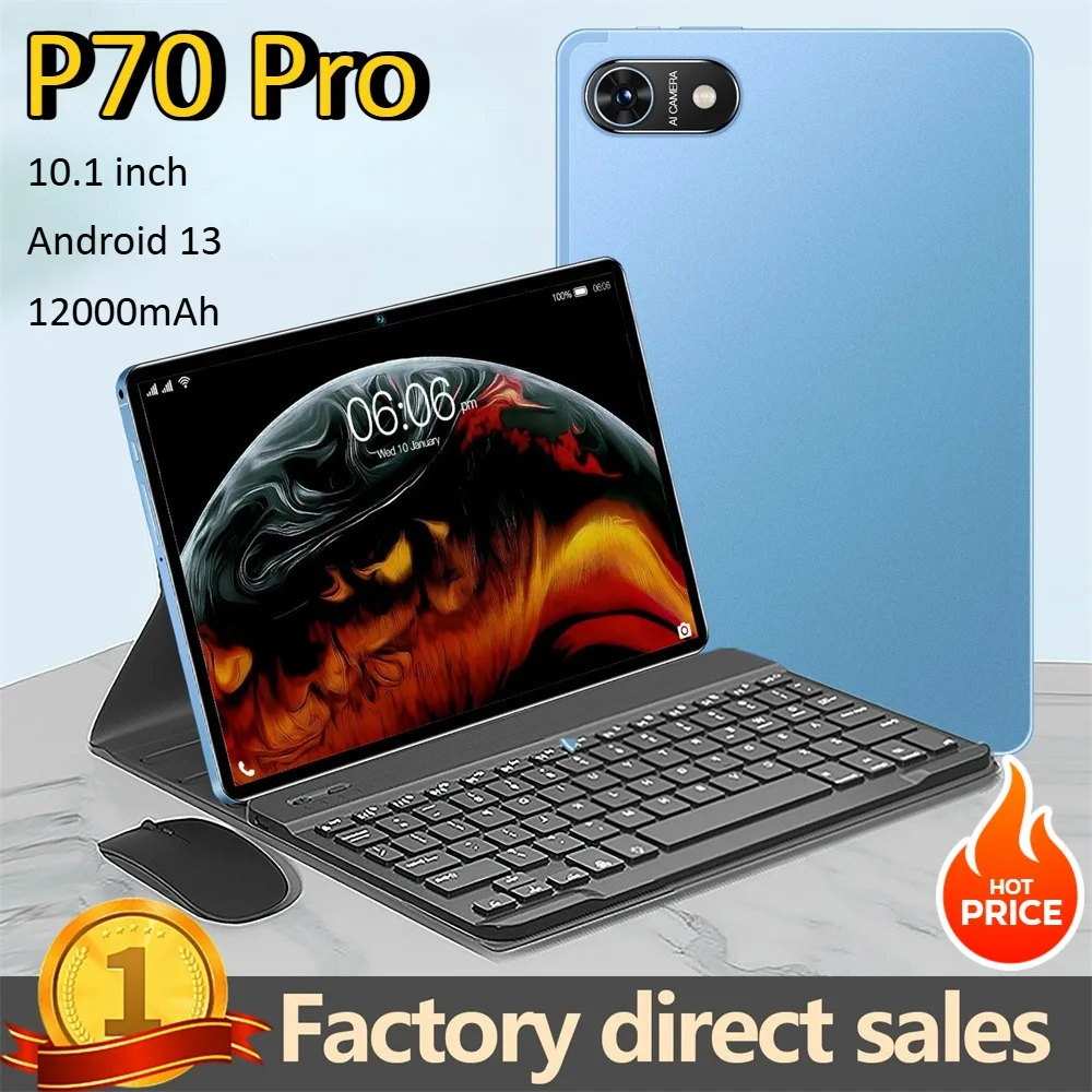 

2025 Pad P70 Pro Оригинальный 10,1-дюймовый планшет Android 13 Tab 5G Dual Sim Tablets 12000 мАч Детский планшет с клавиатурой для ноутбука