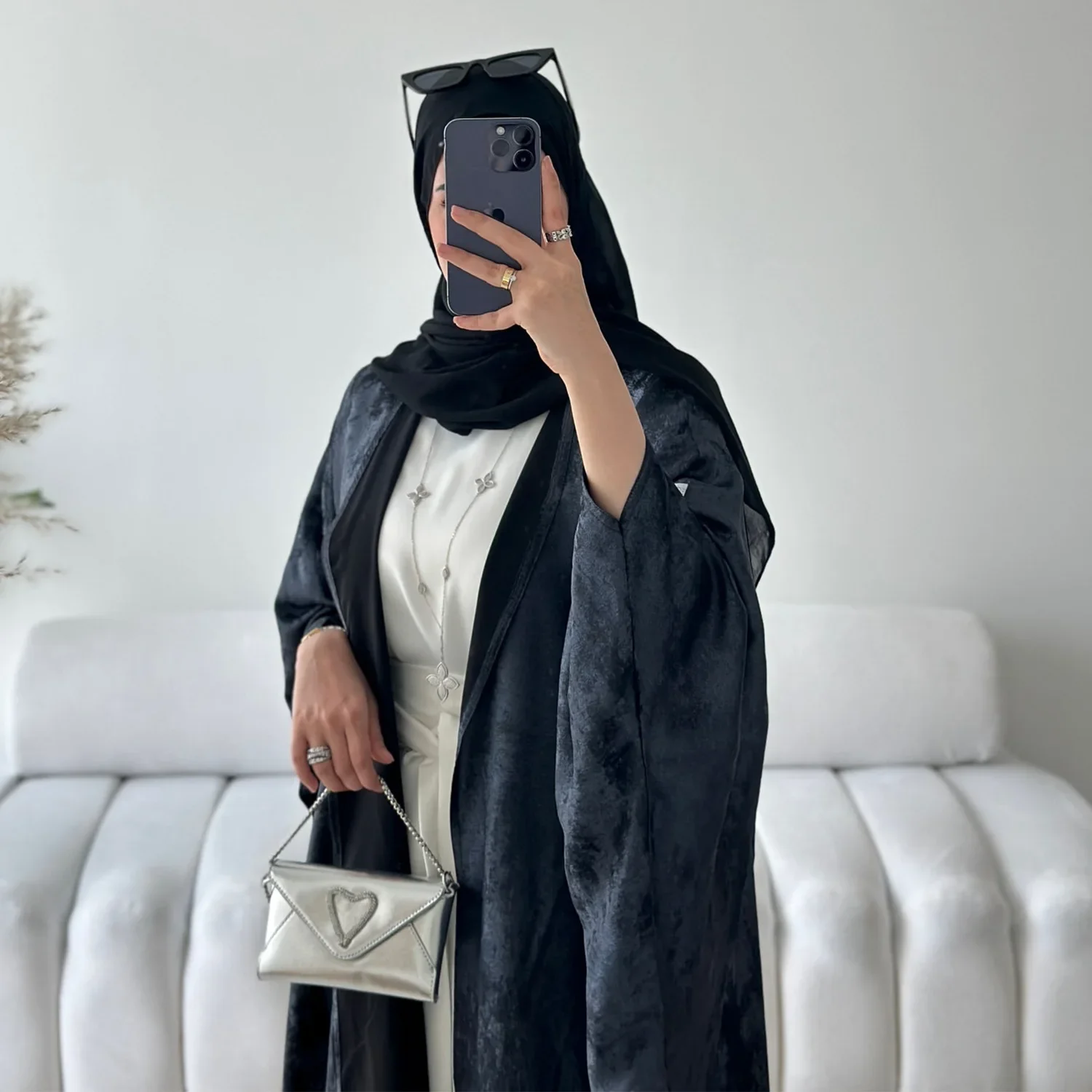 Черное открытое кимоно Abaya из бронзовой ткани, элегантные мусульманские Абайи для женщин, Дубай, Турция, африканские платья, кафтан, женская одежда