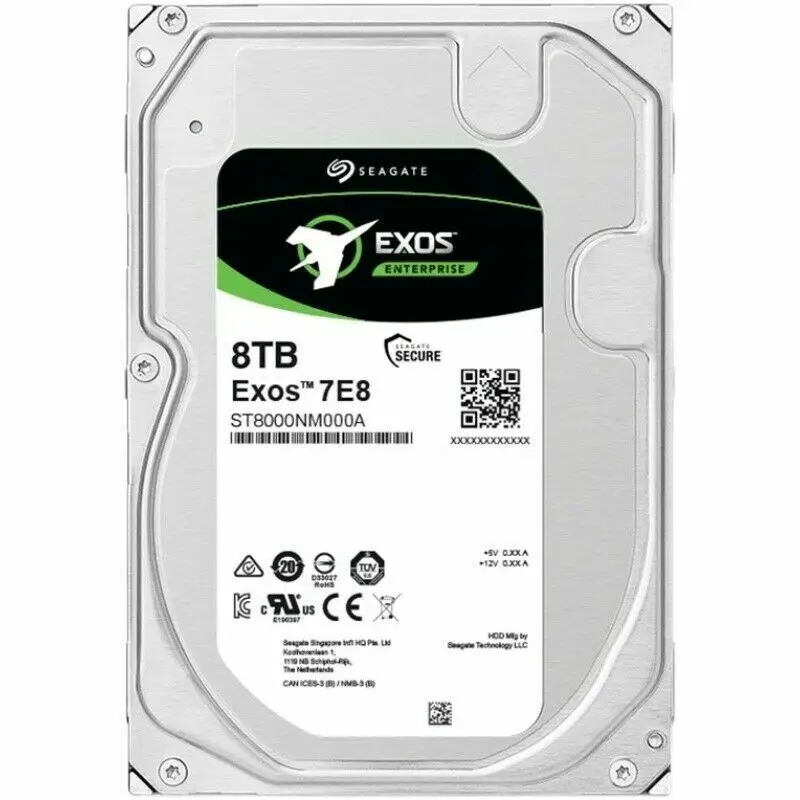 

Seagat ST8000NM000A 8TB Exos 7E8 Enterprise HDD 8TB 7200RPM 256MB 512N SATA 6Gb/s 3.5" Internal Hard Drive For Server Lapto