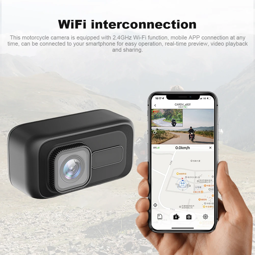 

Видеорегистратор для мотоциклов 1080P, камера для записи вождения, для мотоспорта