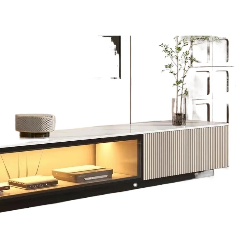 

Slate floor cabinet TV coffee table combination simple modern light luxury TV cabinet new living room