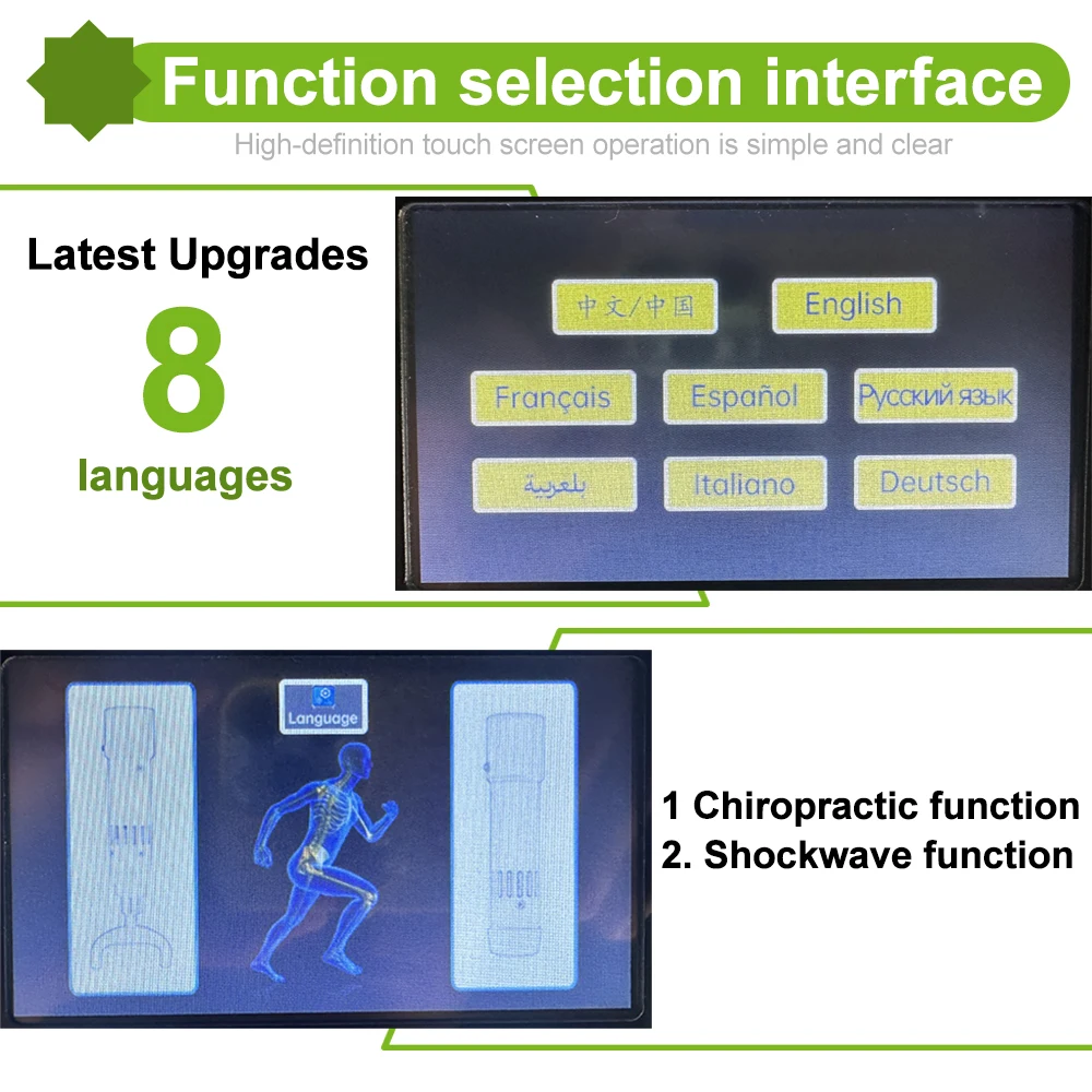 آلة العلاج بالمستخدمين لضعف الانتصاب تدليك الجسم الاسترخاء الألم تخفيف بتقويم العمود الفقري أداة 2 في 1 موجة الصدمة #4