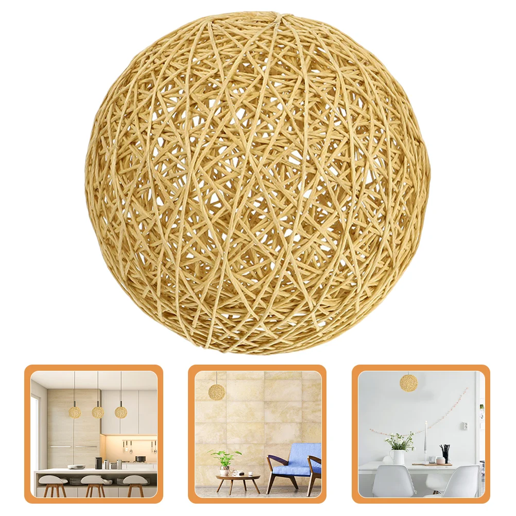 

Wicker Lamp Lampshade Ceiling Pendant Shades Light Brown Cotton Linen Woven Cover Fixtures