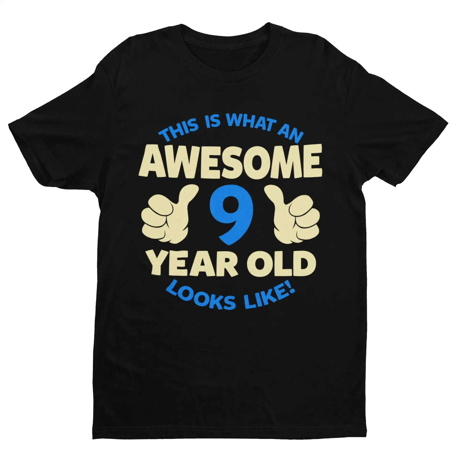 Camiseta de 9 ° cumpleaños para niños, este es lo que un impresionante, se ve con el diseño de los pulgares puntiagudos, 9 años, regalos para niños