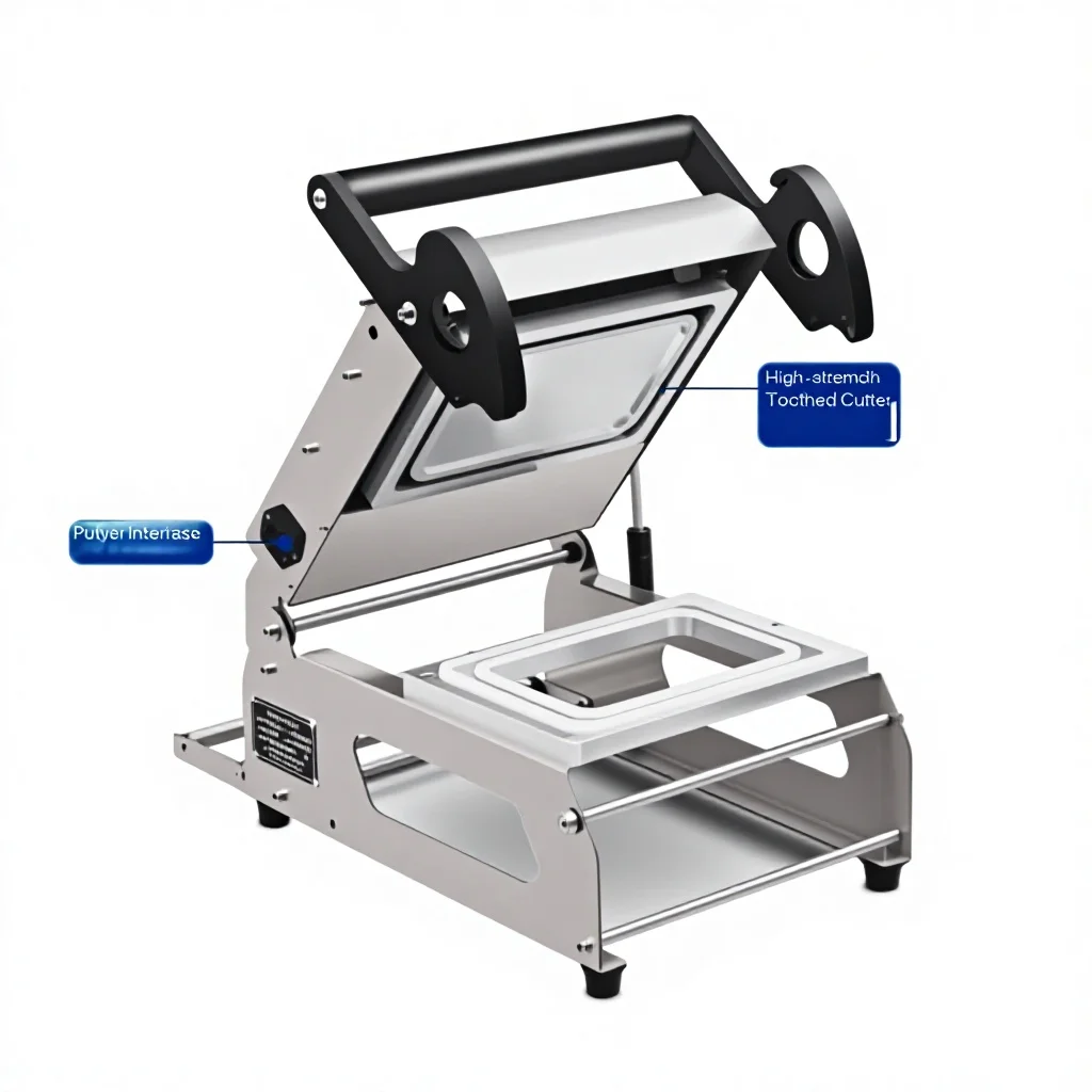 NWD Stainless Steel Manual Meal Box Tray Sealer Heat Tray Sealing Packing Machine For Food Meat Seafood