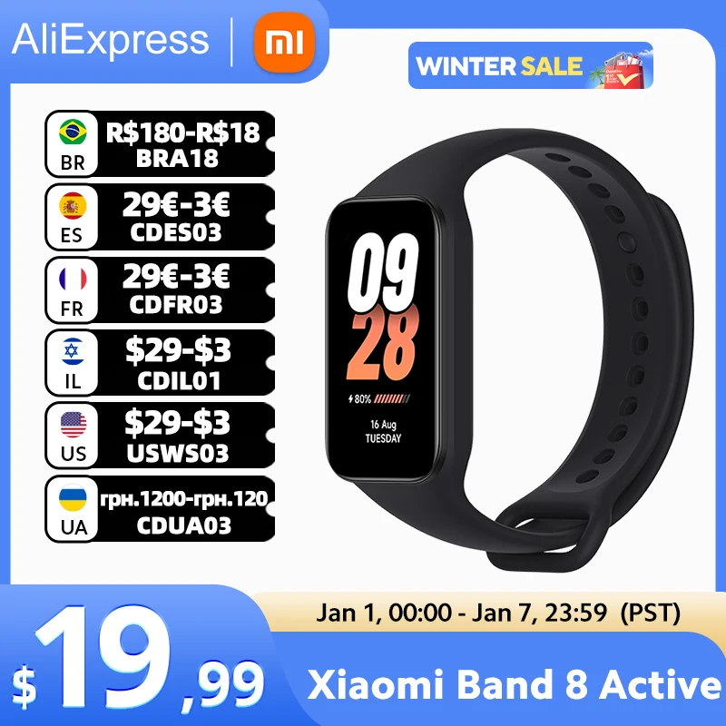 New Global Version Xiaomi Smart Band 8 Active1.47