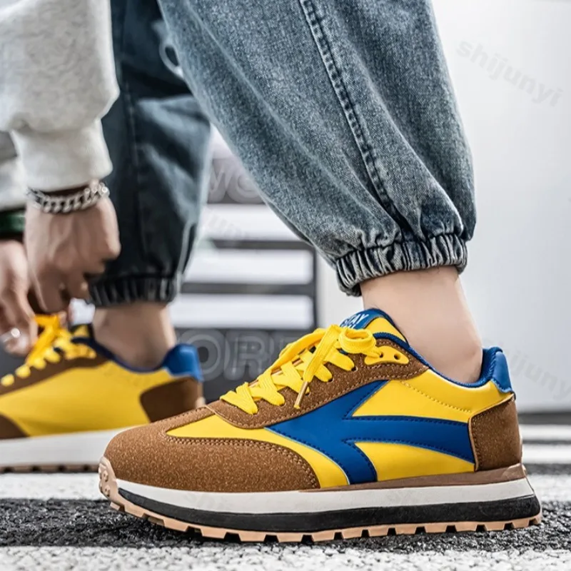 

Spring Men's Shoes 2025 New Fashion Trend Versatile Thick Sole Casual Shoes Anti Slip Wear-resistant Comfortable Chunky sneakers