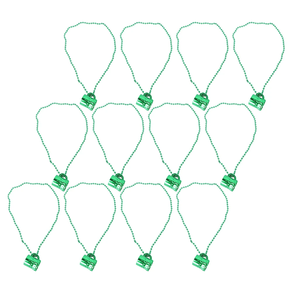 12 pçs dia de são patrício pingente colar contas corda decoração fino acabamento cor brilhante dia de são patrício frisado colar
