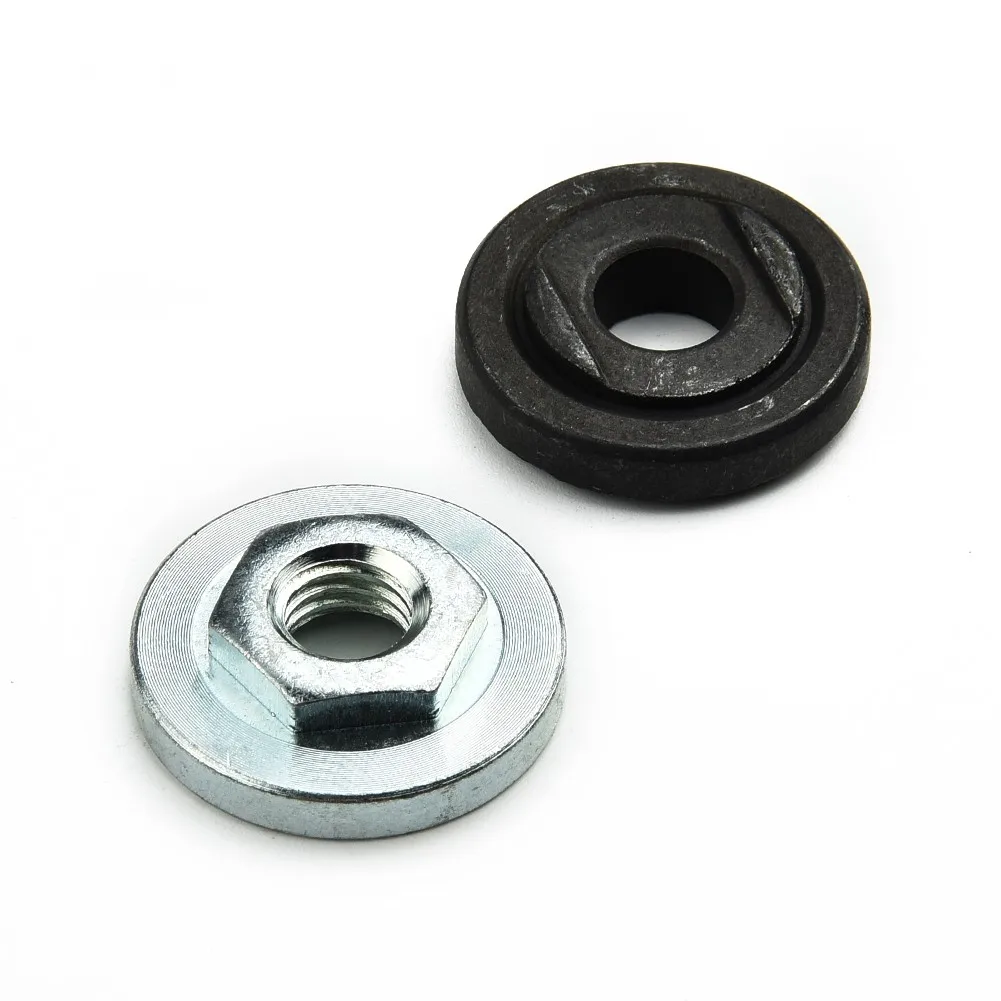 2 Pcs Flange Nuts Kit Hex Nut Set Anti-rust Non-slip Chuck Plate Replacement Modification Accessories For Electric Angle Grinde