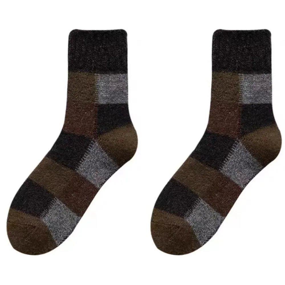 

Fashion Thickened Warm Winter Socks Colorblock Breathable Floor Socks Comfortable Soft Home Socks Unisex