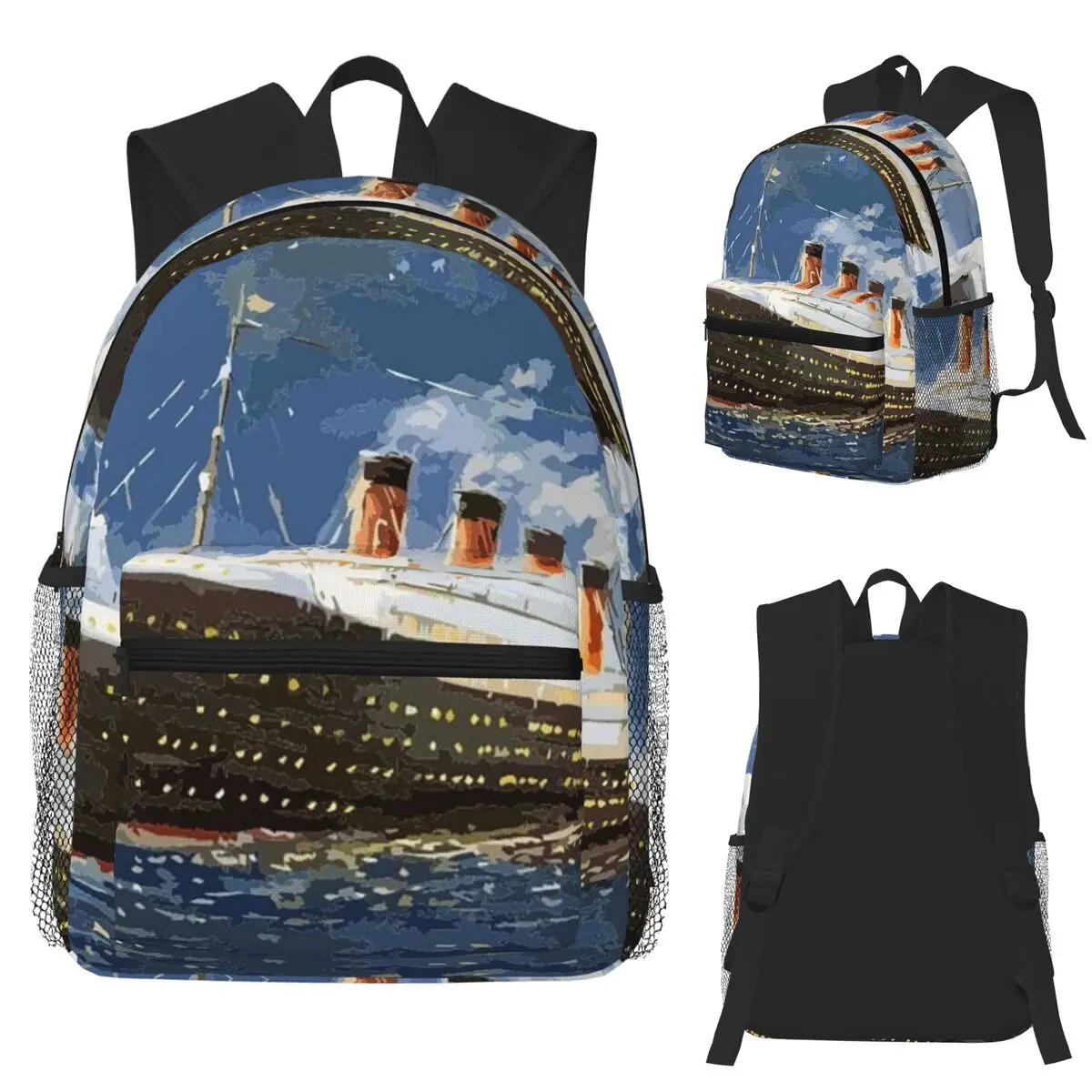史上最も人気のある船、タイタニック号。-学生用バックパック-スクールバッグ-デイパック-男の子-女の子用-ブックバッグ-ショルダーバッグ