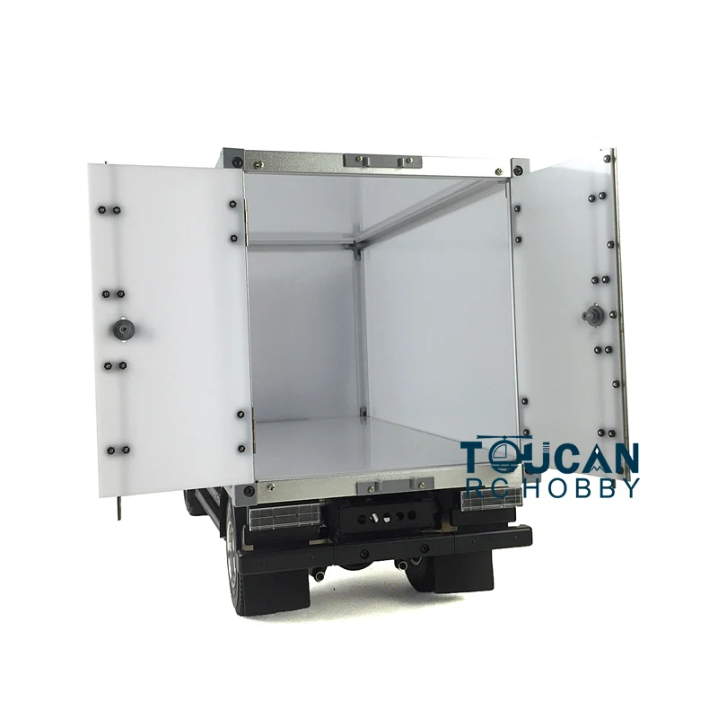 Stock en EE. UU., Toucan RC Hobby 1/14 RC, KIT de camión de entrega de 2 ejes, contenedor de techo bajo, modelo de Tractor DIY, juguetes con vehículo de Motor TH01070