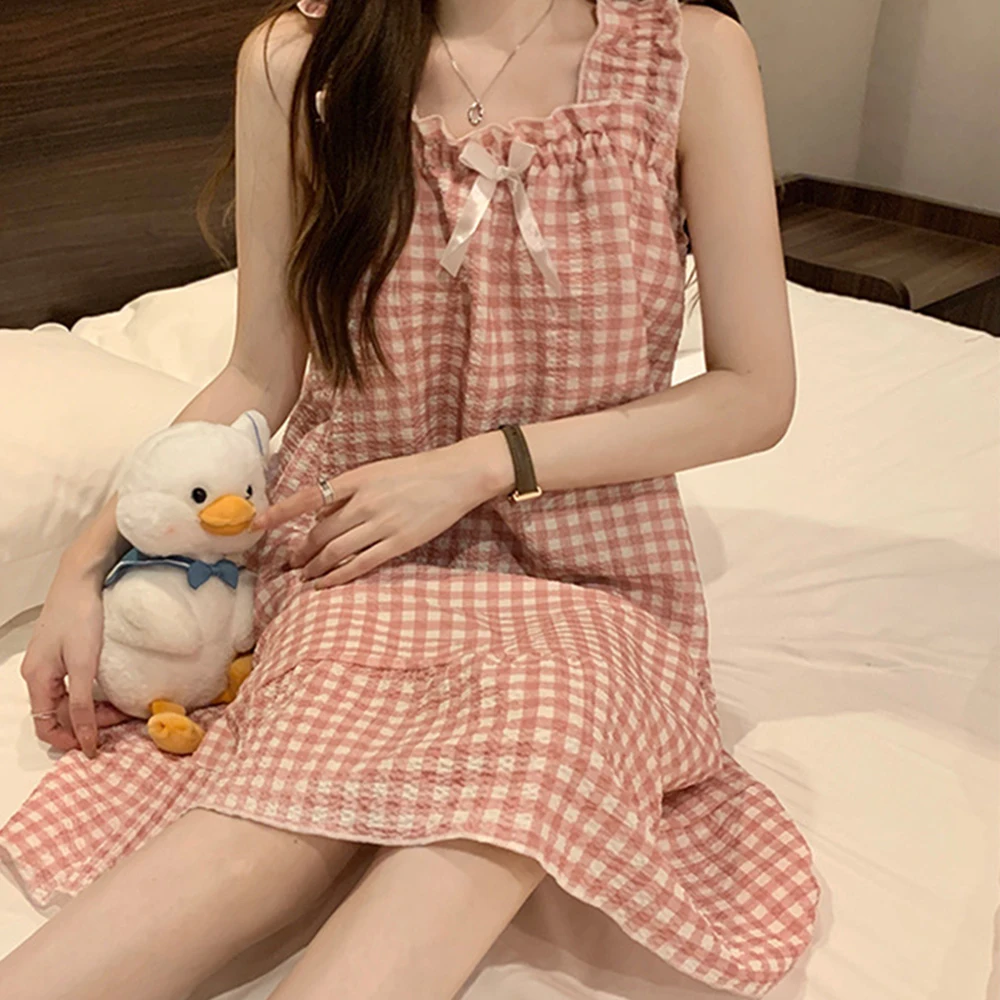 

Womens Fashion Printed Loose Skirt Nightdress with Chest Cushion for Beach Holiday Yoga and Cycling Activities