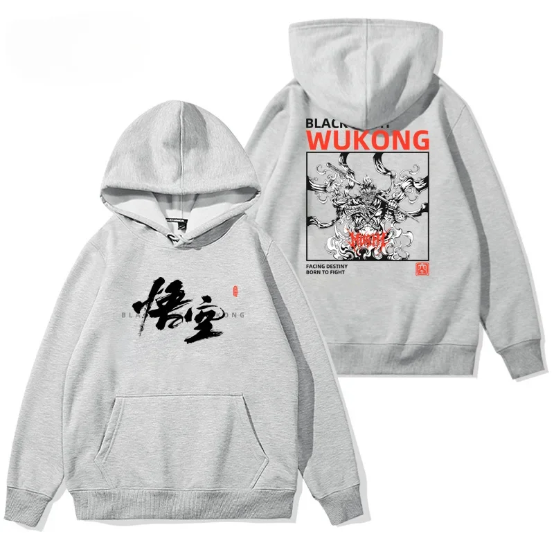 Cosplay Black Myth Wukong Hooded Sweatshirts Plus Size 3XL 4XL Men Hoodies Long Sleeve Pullover Tops Streetwear Casual Clothes