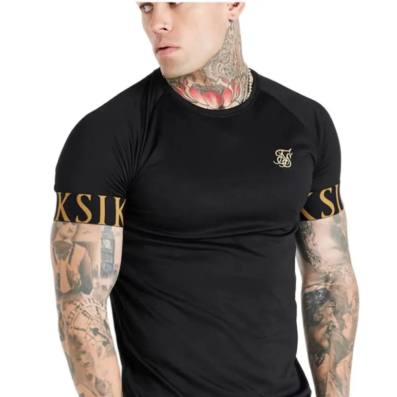 2022 Sik Silk T Shirt mężczyźni lato z krótkim rękawem kompresja Tshirt topy z siateczki Tee marka odzież męska Casual modne t-shirty męskie