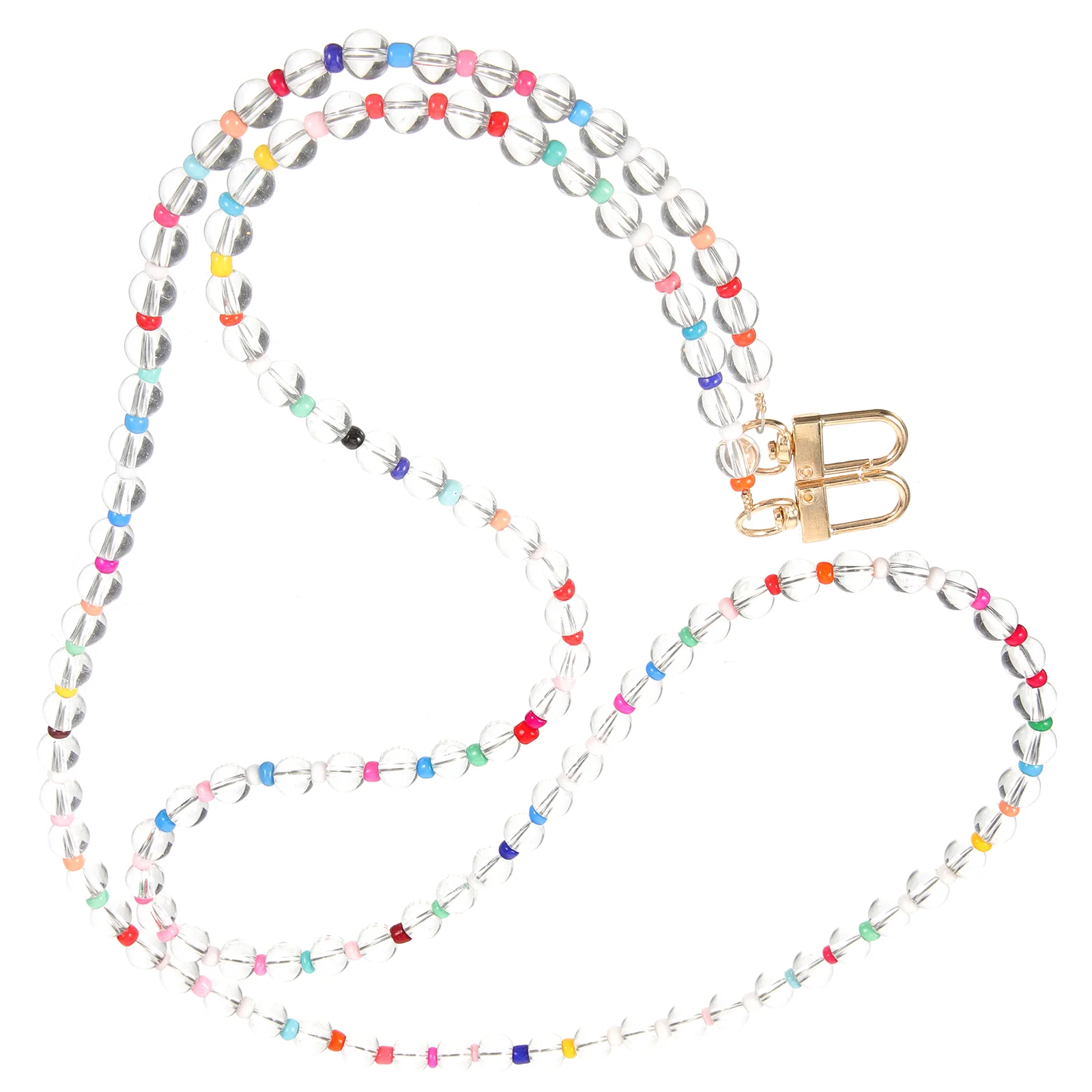 

Plastic Chain Wristlet Strap Beaded Lanyard Key Charm Gold Purse Easy Install Drop Comfort Grip Firmly Connected