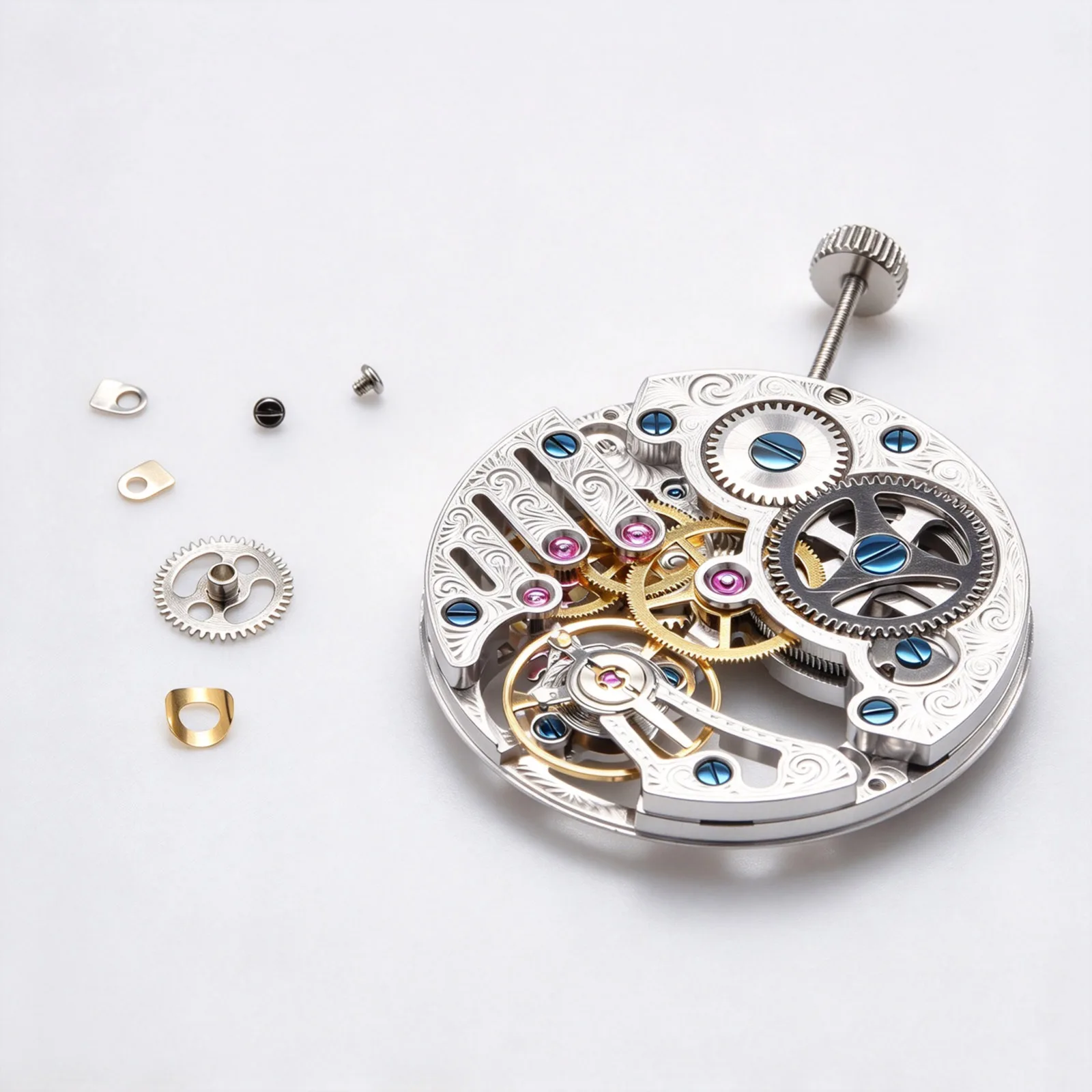 For Seagull ST3620K Skeleton Movement Hollow Hand Winding Movement 17 Jewel For ETA 6498 Movement Small Sceconds@6 21600bph
