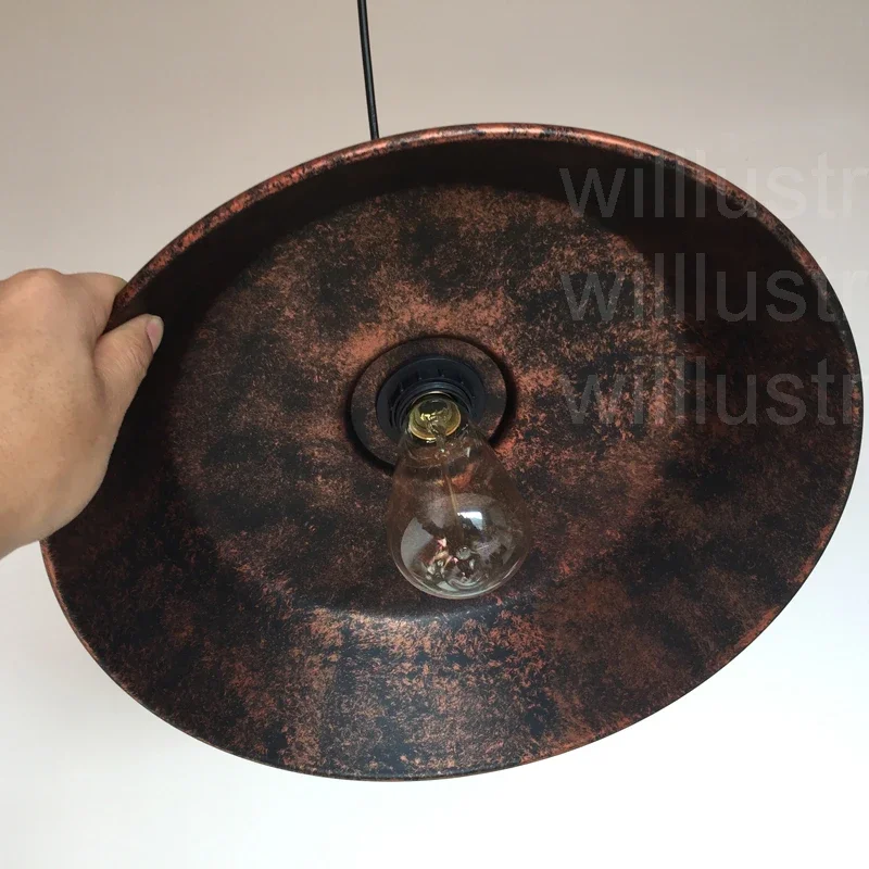 

Vintage Rust Iron Pendant Lamp Loft Hotel Bar Cafe Restaurant Dining Room Suspension Light Hanging Ceiling Chandelier