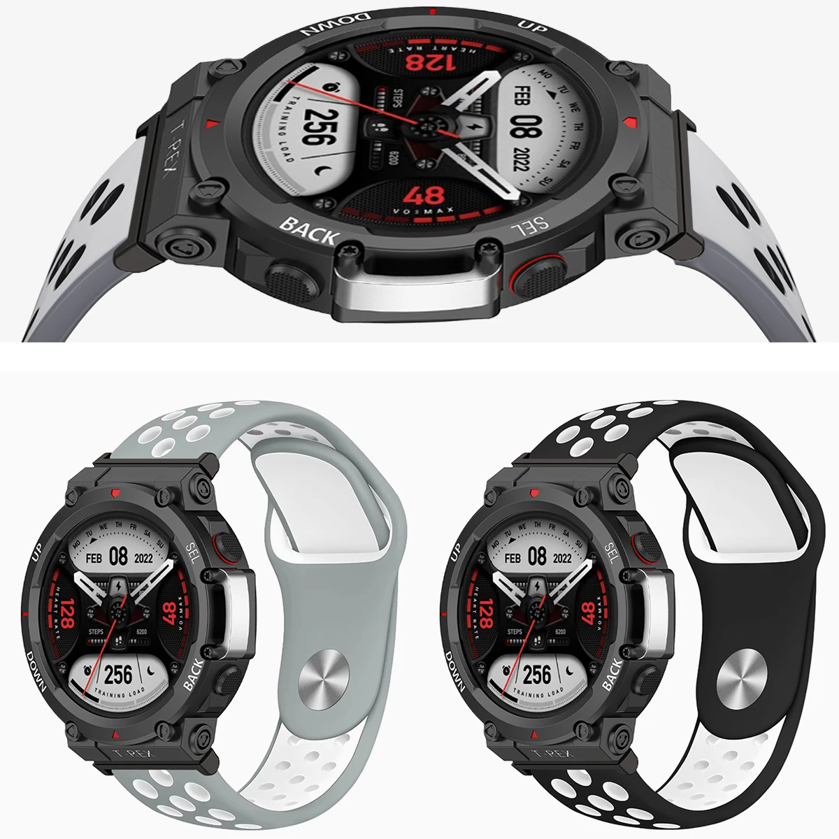 تنفس سيليكون حزام ل Huami Amazfit T-Rex 2 ساعة ذكية الفرقة سوار رياضي أحزمة ل Amazfit T Rex Trex 2/3 Pro Correa