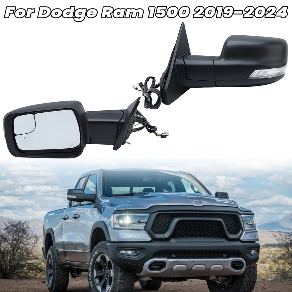 

Side Door Mirror Assembly For Dodge Ram 1500 2019 2020 2021 2022-2024 With Blind Spots Light Door Wing Mirror Cars Accessories