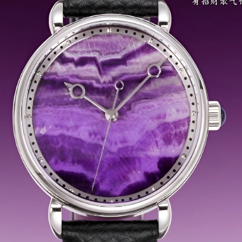 HUASUO Huasuo Ziqi Donglai Natural Ziying Stone Dial Watch Men's Famous Brand Movement Mechanical Watch
