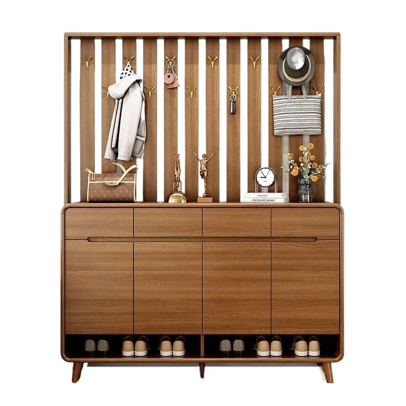 

Hanging hanger shoe cabinet storage cabinet integrated, wall entrance cabinet, new Chinese living room storage, new with shoe