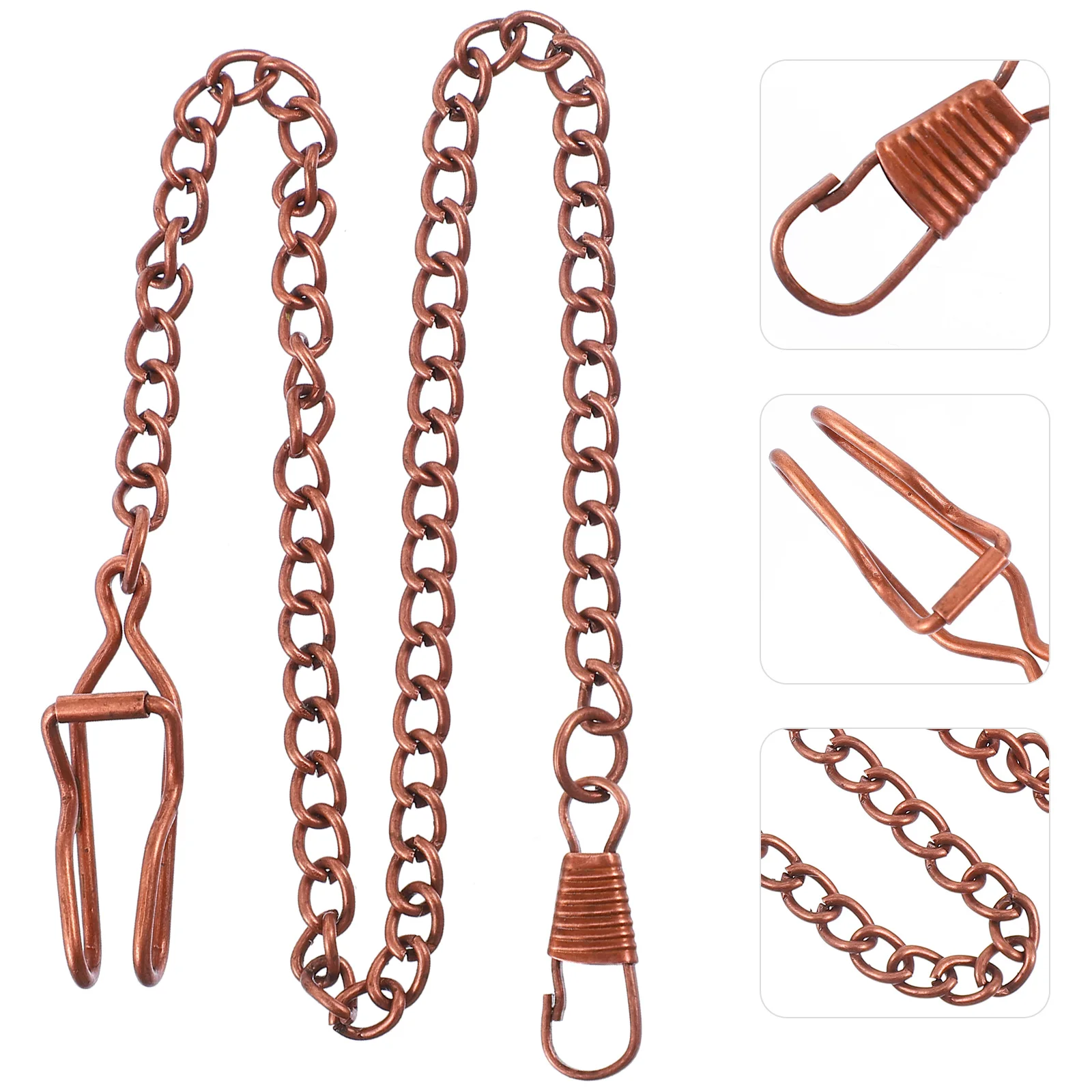 Catene per orologi da tasca da 3 pezzi Catene per cinture in lega vintage Portachiavi con fibbia in metallo durevole Retro smontato