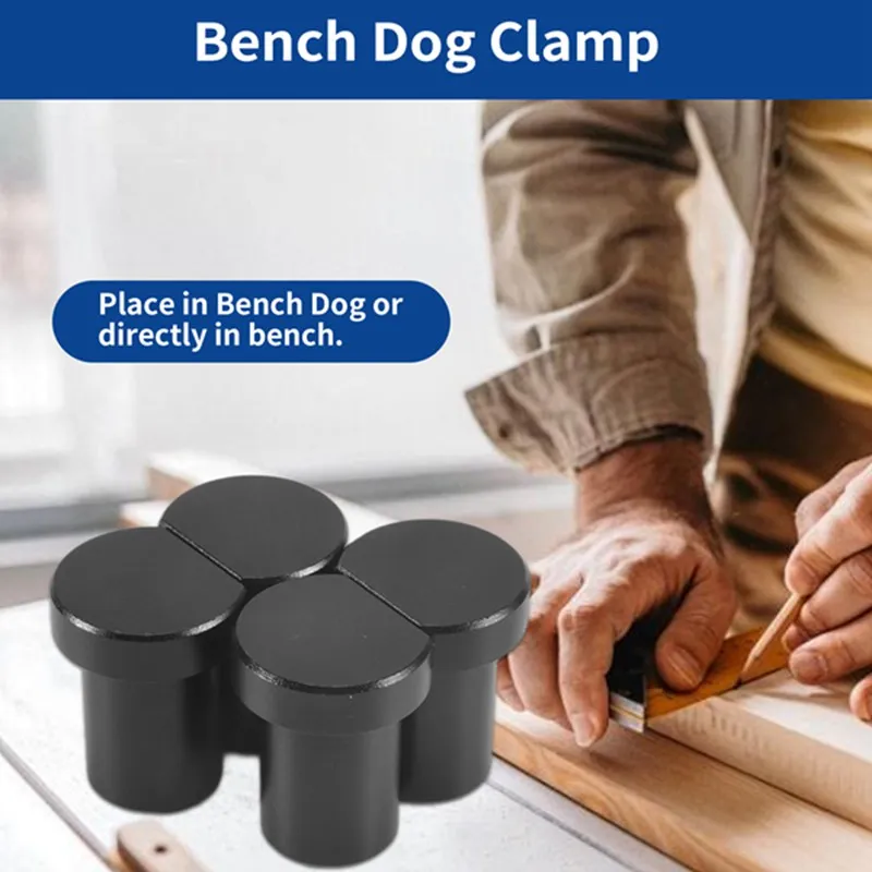 HOT-4Pcs Aluminum Alloy Bench Dog Clamp For T-Track Woodworking Workbench Positioning Planer Plug Fits Dog Hole