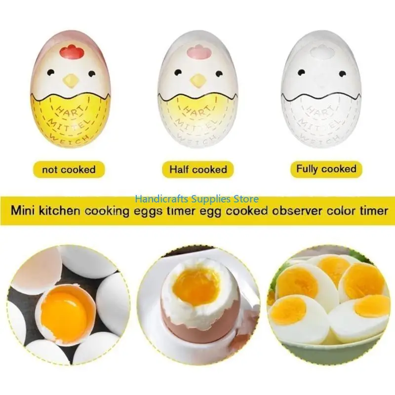 R1WA Soft Hard Boiled Timer Color Changing Indicators Boil Eggs Thermometer