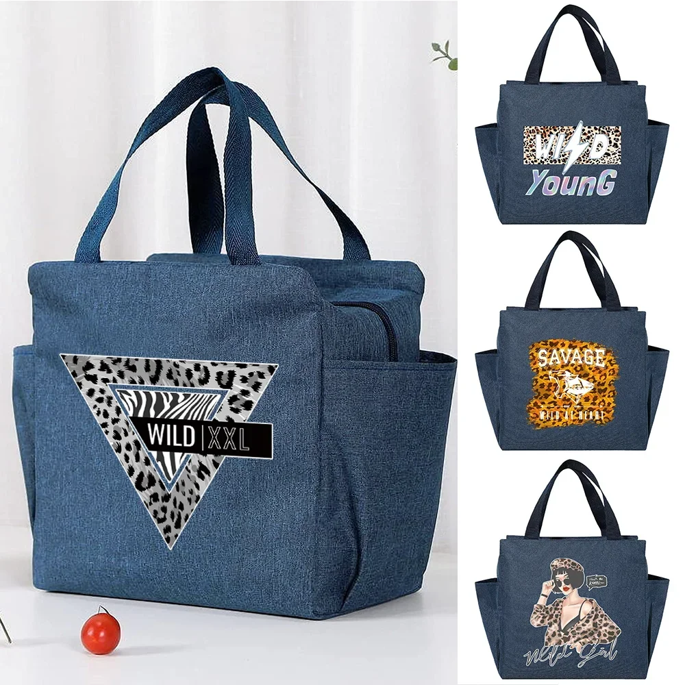 Casual Travel Lunch Bag with Multi-Compartment Interior, Tableware & Food Box Tote for Work, School and Short Trips