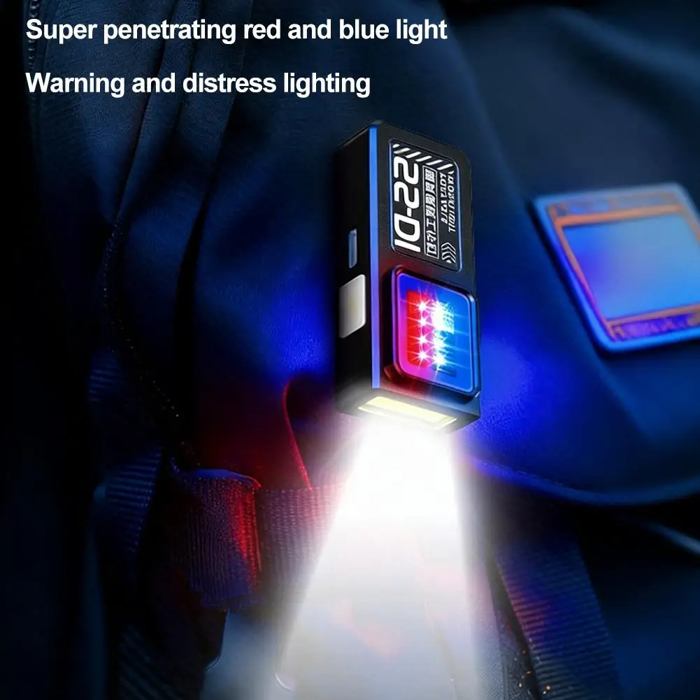 Powerful Mini COB LED Keychain Flashlight USB Rechargeable Hanging Work Light Waterproof Keyring Camping Walking Pocket Lamp