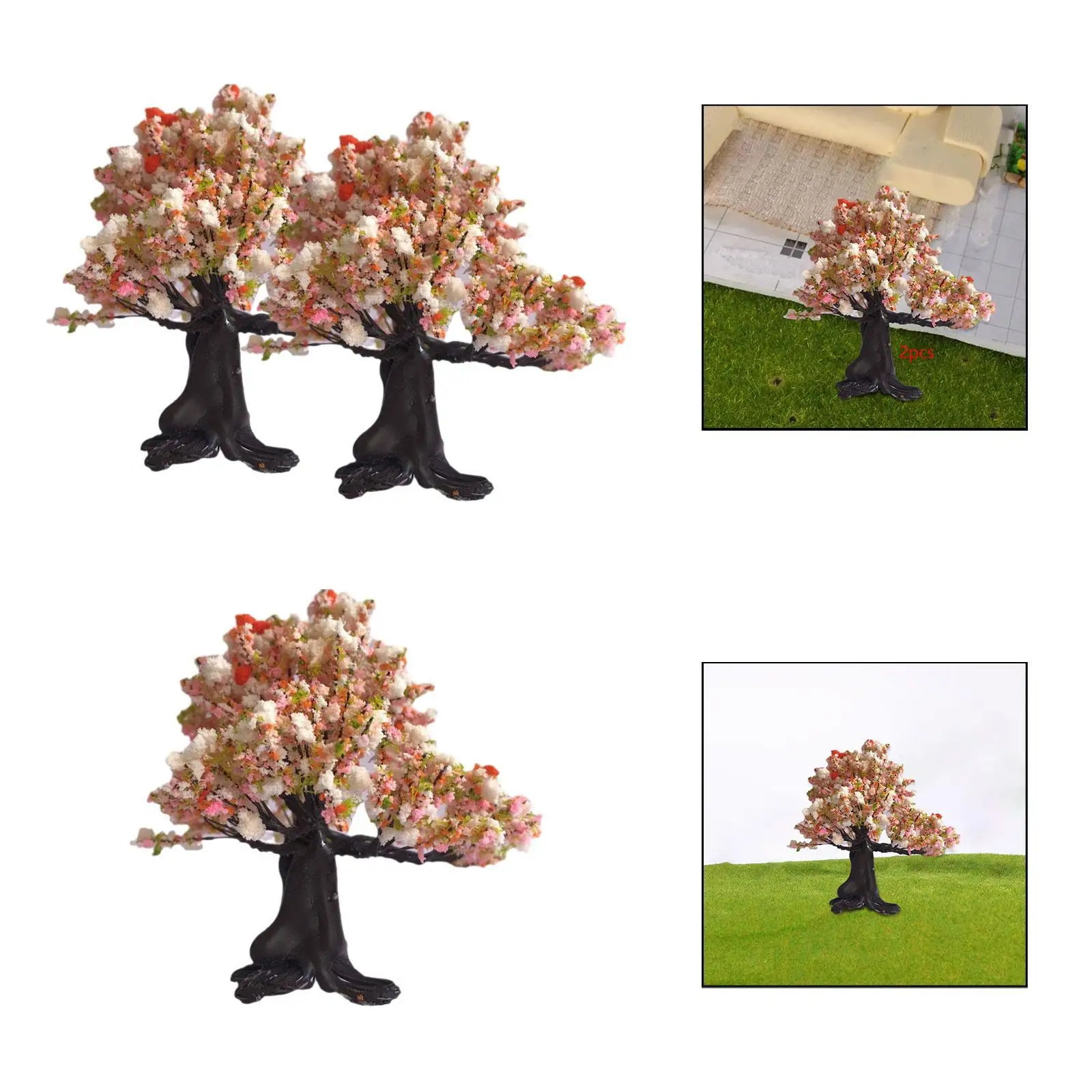 Mini-künstlicher Blumenbaum, Kunsthandwerk, architektonischer Baum für Zuglandschaft, Mikrolandschaft, Puppenhaus, Dekor, Projekte, Gebäudemodell