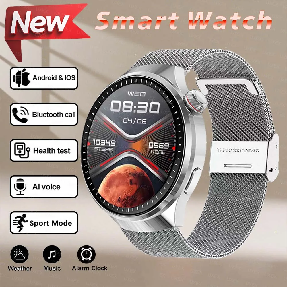 

Мужские умные часы с HD-дисплеем, отслеживание здоровья, Bluetooth-вызовы, голосовой помощник, спортивные часы «сделай сам», рождественский подарок