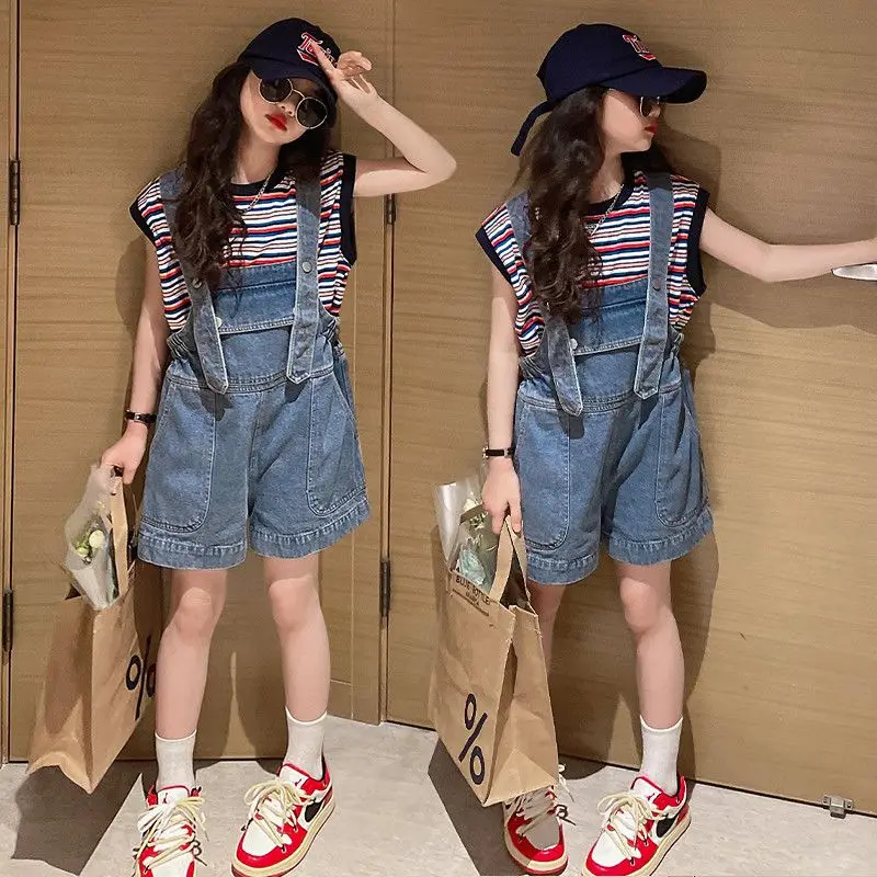 

Children's Clothing 7 To 12 Years Summer Wear Fashion Letters Girls From 13 14 Korean Clothes 2025 Girls' Set 8 Old Suit New 4