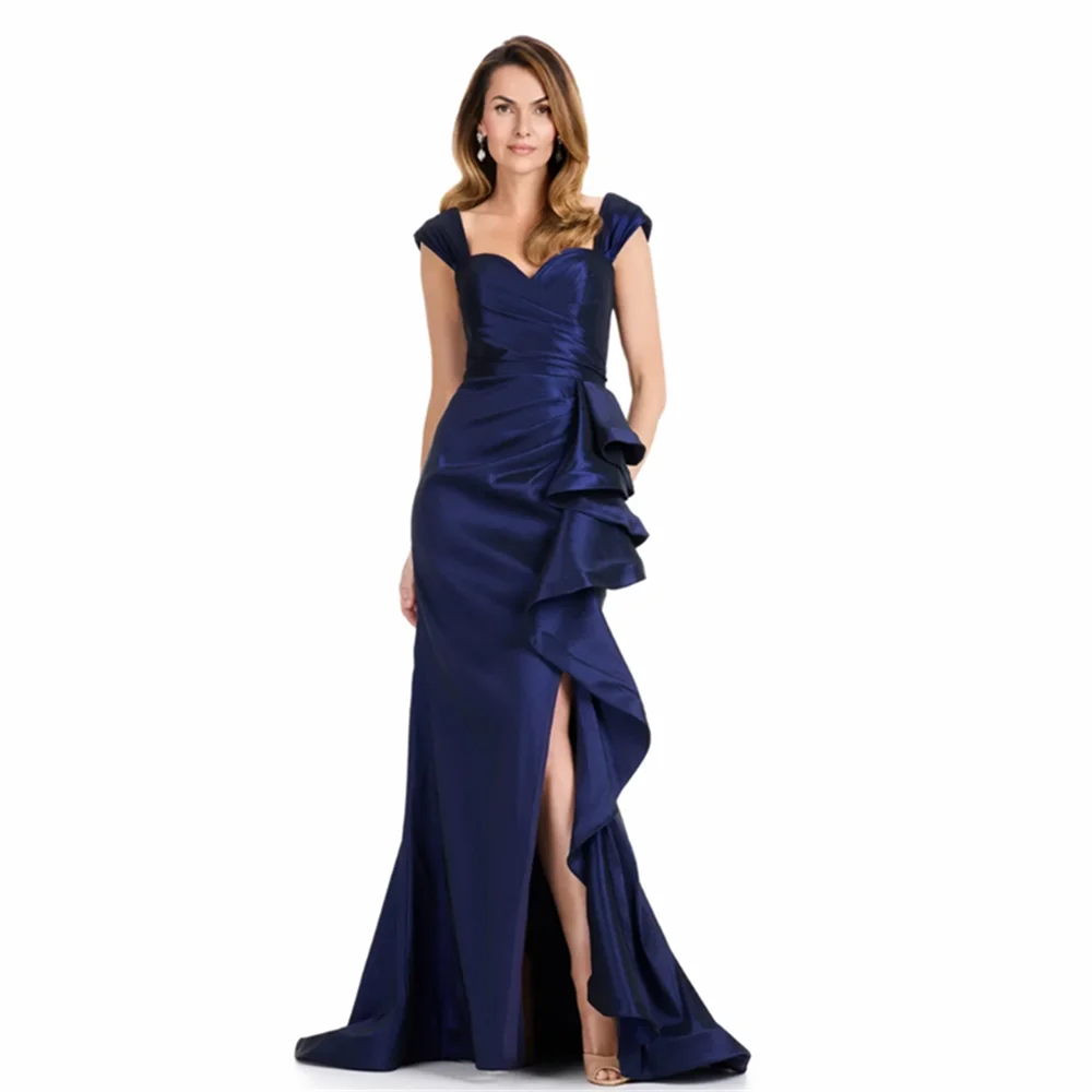 

Elegant Evening Dress Women's Prom Dresses Sleeveless V-Neck Ruffle Side Slit Formal Party Gowns for Cocktail Event Customized