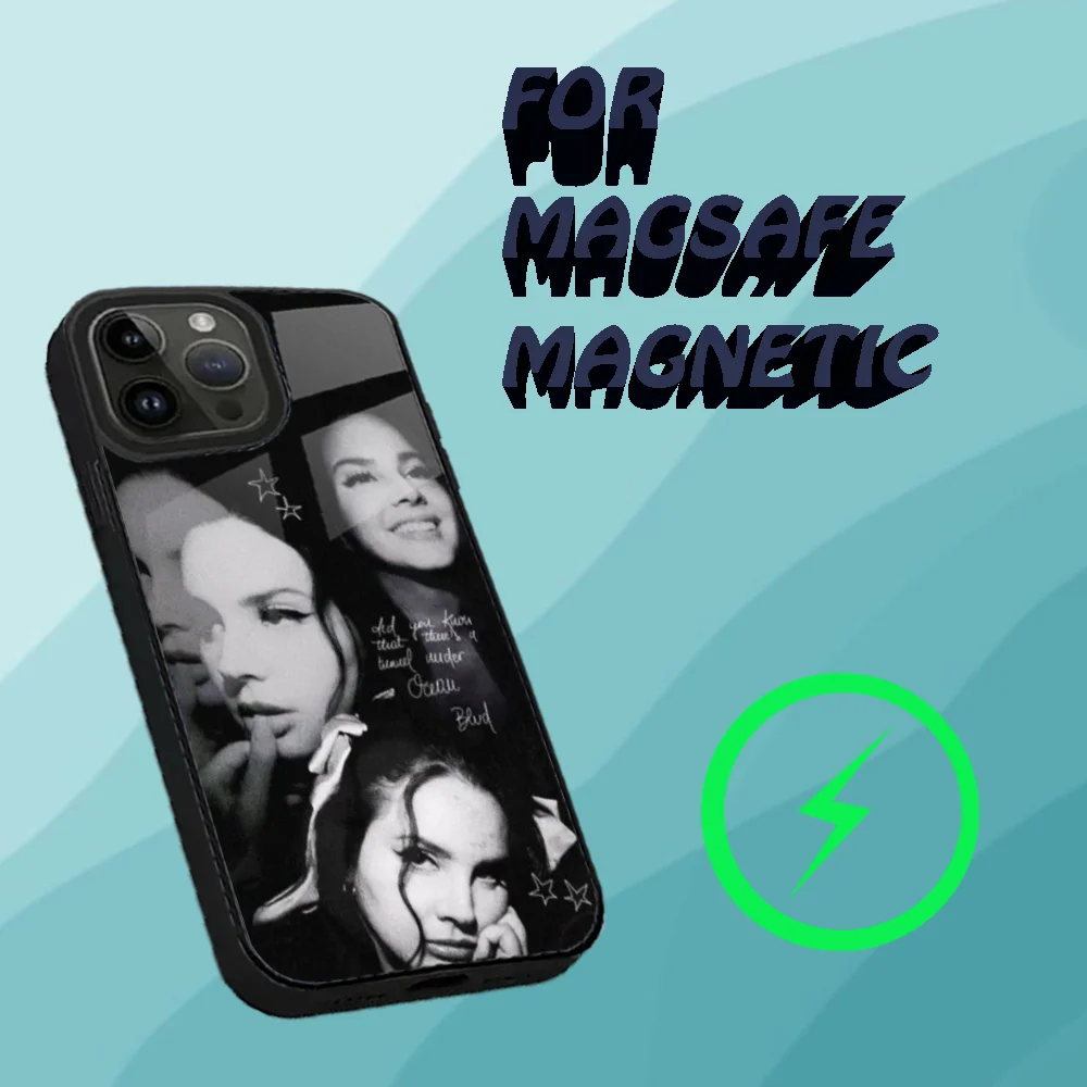 Singer Phone Case For iPhone 15,14,13,12,11,Plus,Pro,Max Mini Magsafe L-Lana D-Del R-Rey Magnetic Wireless Charging