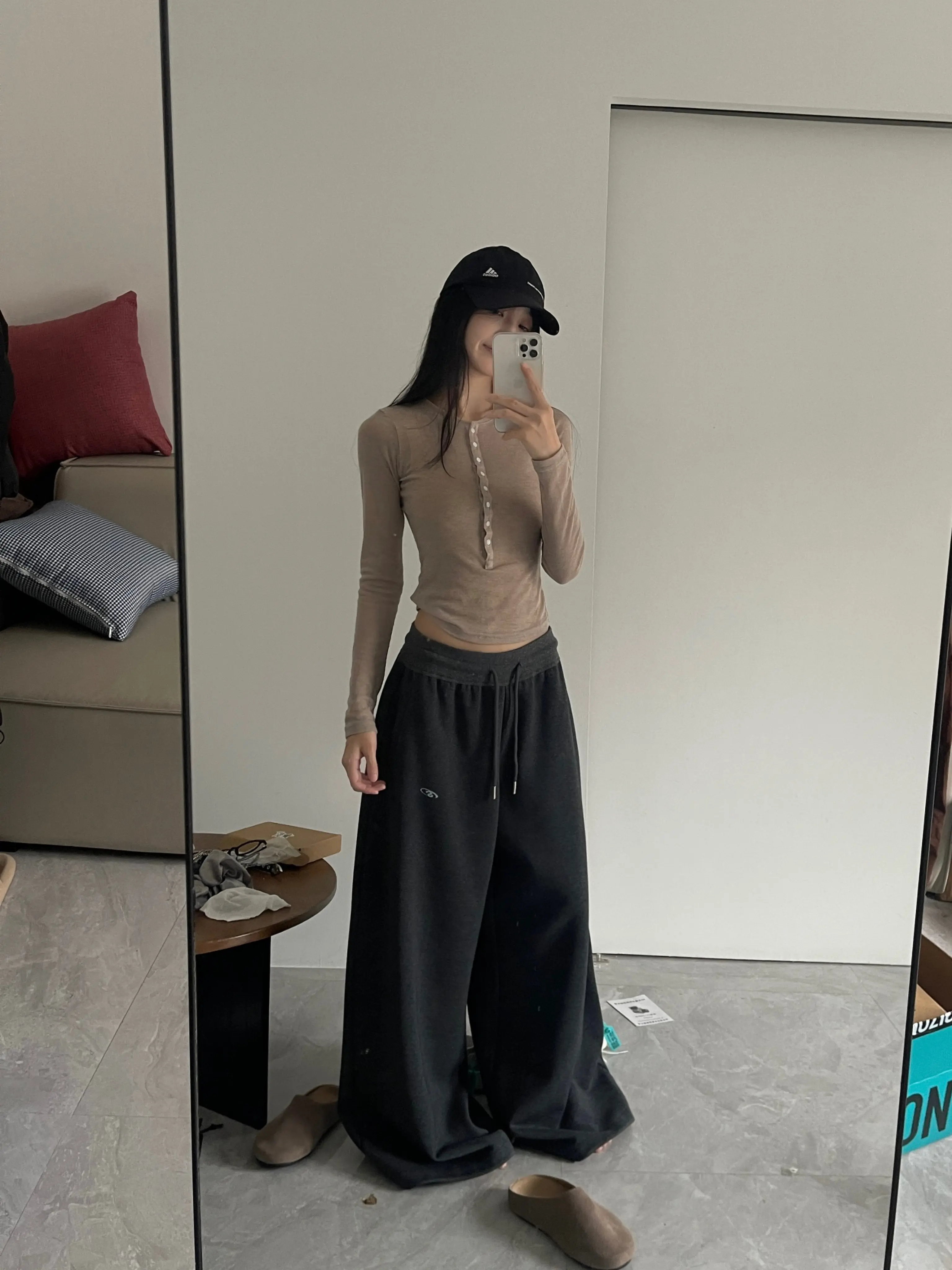 plus Size Comfortable Casual Sweatpants Women's Loose Trousers with Drawstring Elastic Thread Waist High Waist Wide Leg Pants