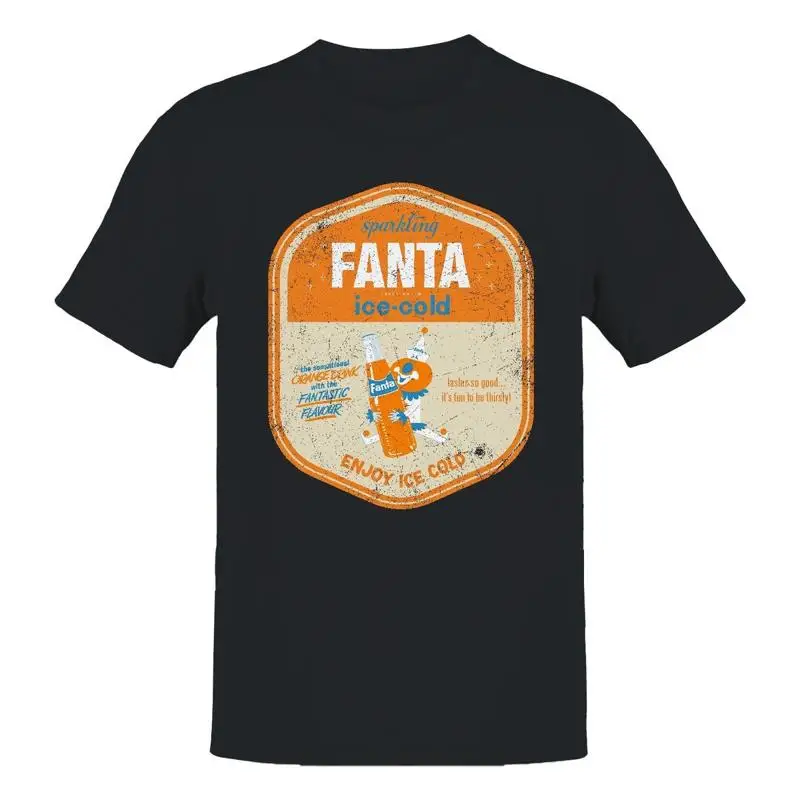 تي شيرت رجالي مرخص رسميًا من Fanta Retro Ice Cold Advertisement
