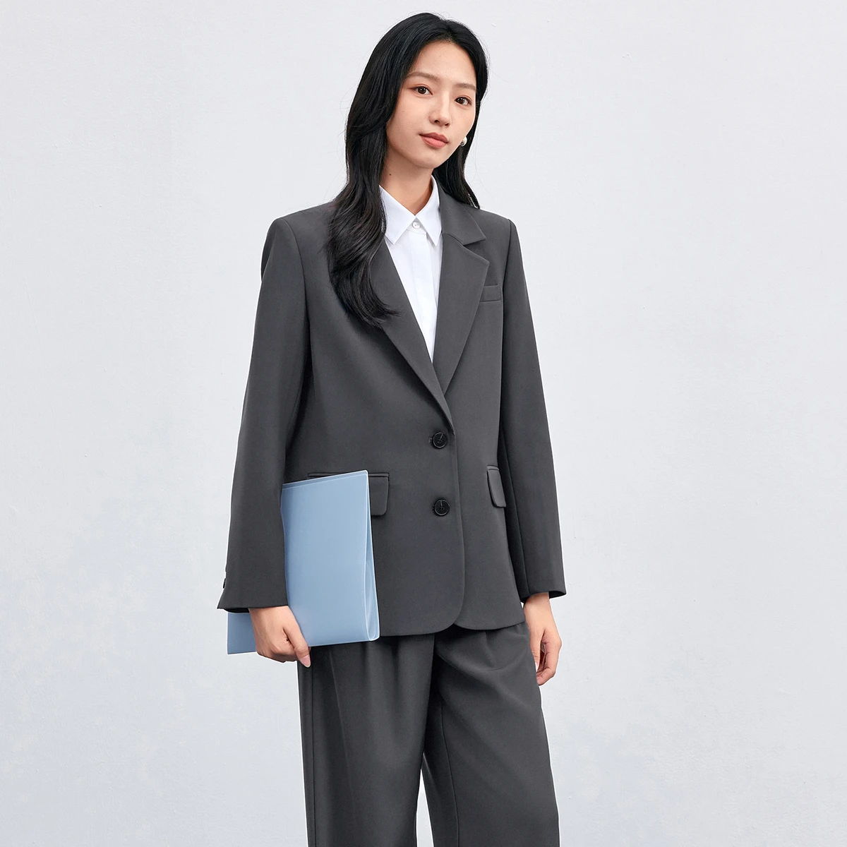 SENTUBILA Women's Straight Pant Suits 2025 Autumn New Arrival Solid Suits Single-Breasted Two-Button Two-Piece Set 153ZE8813Z