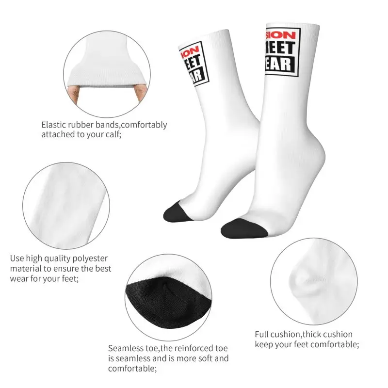 Fun Mens Vision Street Wear Dress Socks Unisex Breathbale Warm 3D Printed Crew Socks