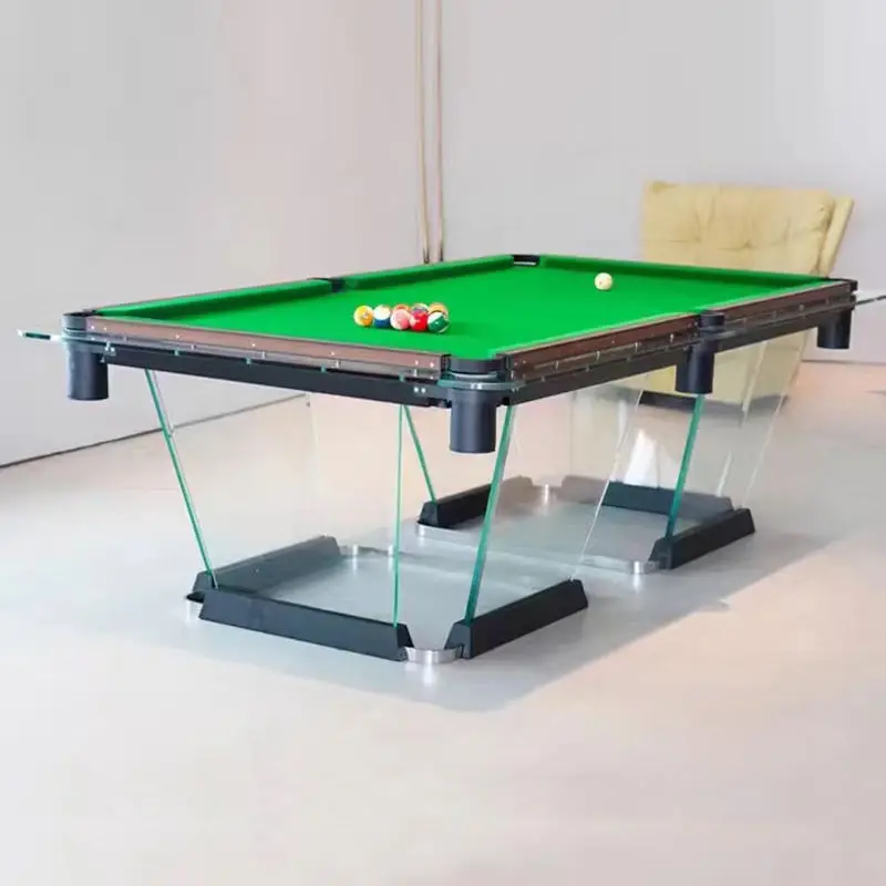 Luxury Modern Designer 8ft 9ft Snooker & Billiard Glass Slate Pool Table Tournament Grade Surface Customizable Home Pool Table