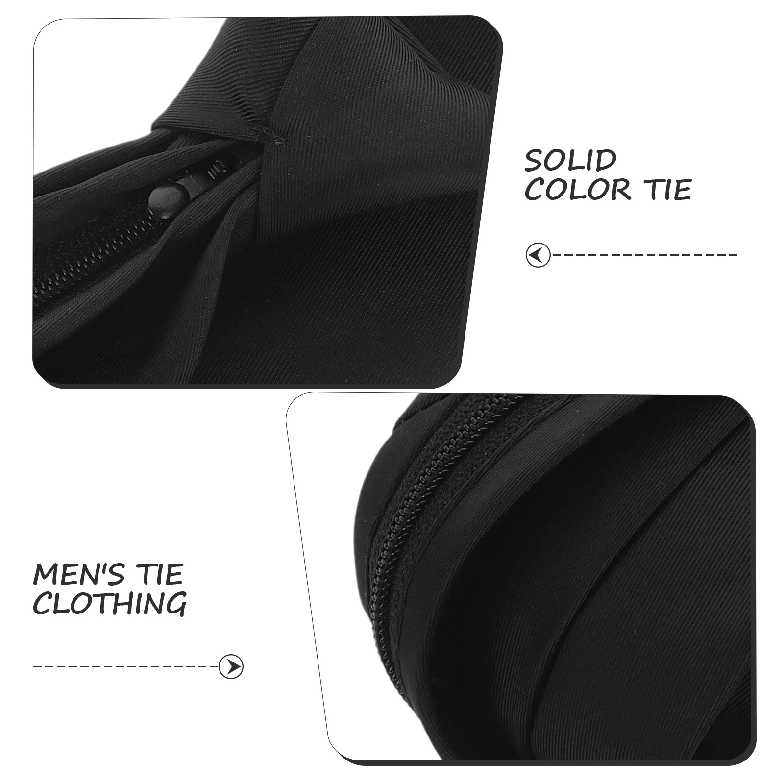 ربطة عنق بلون سادة للرجال ربطات عنق رسمية بسحاب لحفلات الزفاف وحفلات التخرج ربطة عنق كسولة ضيقة مربوطة مسبقًا #5