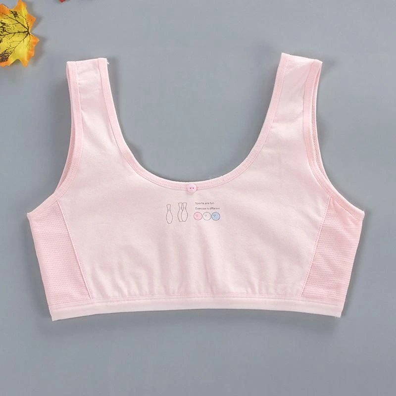 54DF Beathable Teen Sports Bra for Puberty Girl 5 Options Cotton Blend Training Bras